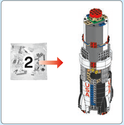 Lego Bauanleitung - Übersicht über den zweiten Bauabschnitt