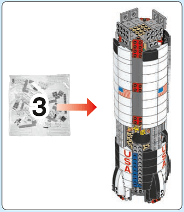 Lego Bauanleitung - Übersicht über den dritten Bauabschnitt